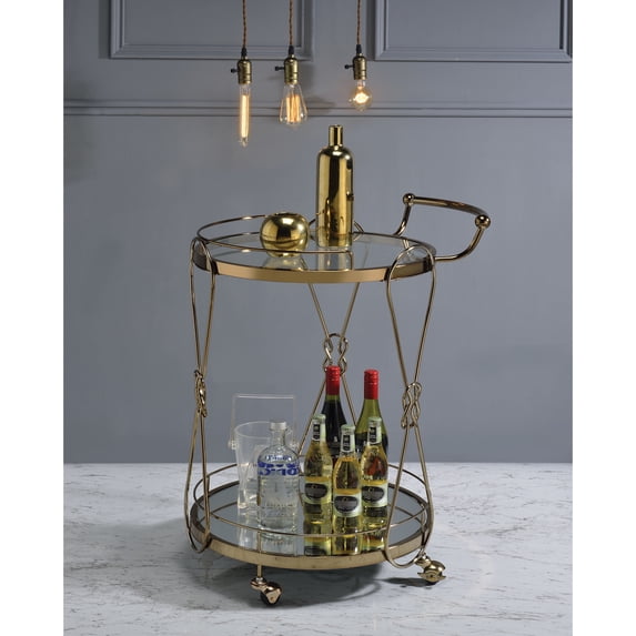 Champagne Color - Clear Top Shelf - Bar Counter Use - High Weight Capacity