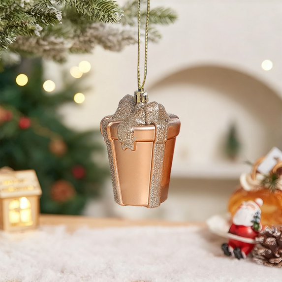 Champagne-Colored Christmas Tree Ornaments (For Different Genders)