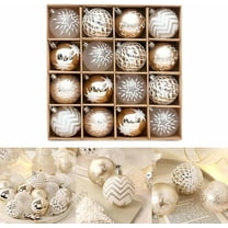 Champagne Colorful Christmas Balls 16-Pack Festive Ornament Set For Christmas Tree, Elegant, Shatterproof Christmas Tree Hanging With Colors and Designs