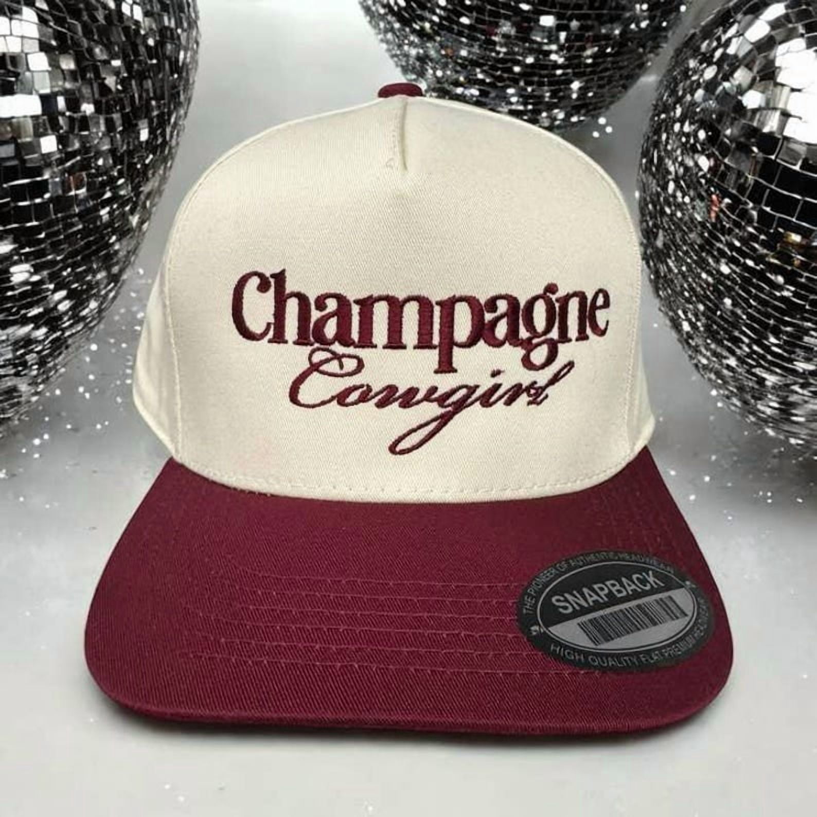Champagne Cowgirl Embroidered Cap in Cream and Green Baseball Style Hat NWT Champagne Cowgirl Trucker Hat - Etsy New Zealand main image 4