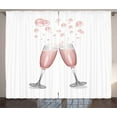 thumbnail image 1 of Ambesonne Champagne Curtains 2 Panel Set, Glasses with Blush Drink, 108" x 63", Blush and Pale Grey, 1 of 3