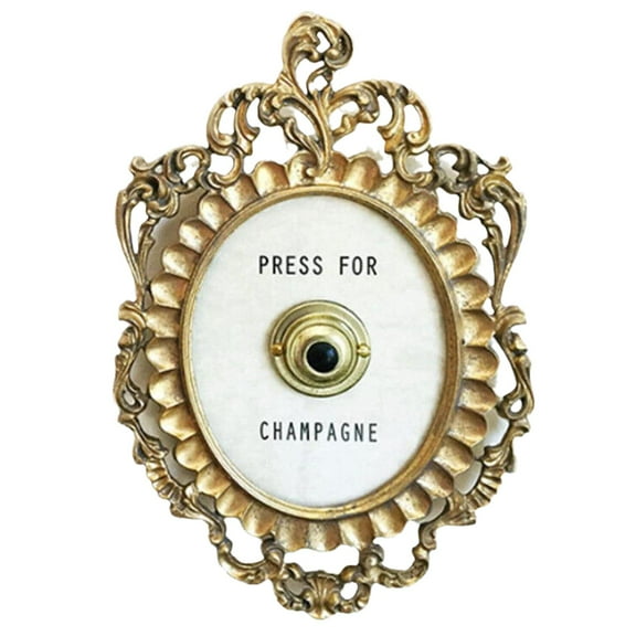 Champagne Doorbell Gold Detailing, 20x15cm, Fun Novelty for Home Decor & Celebration Gift