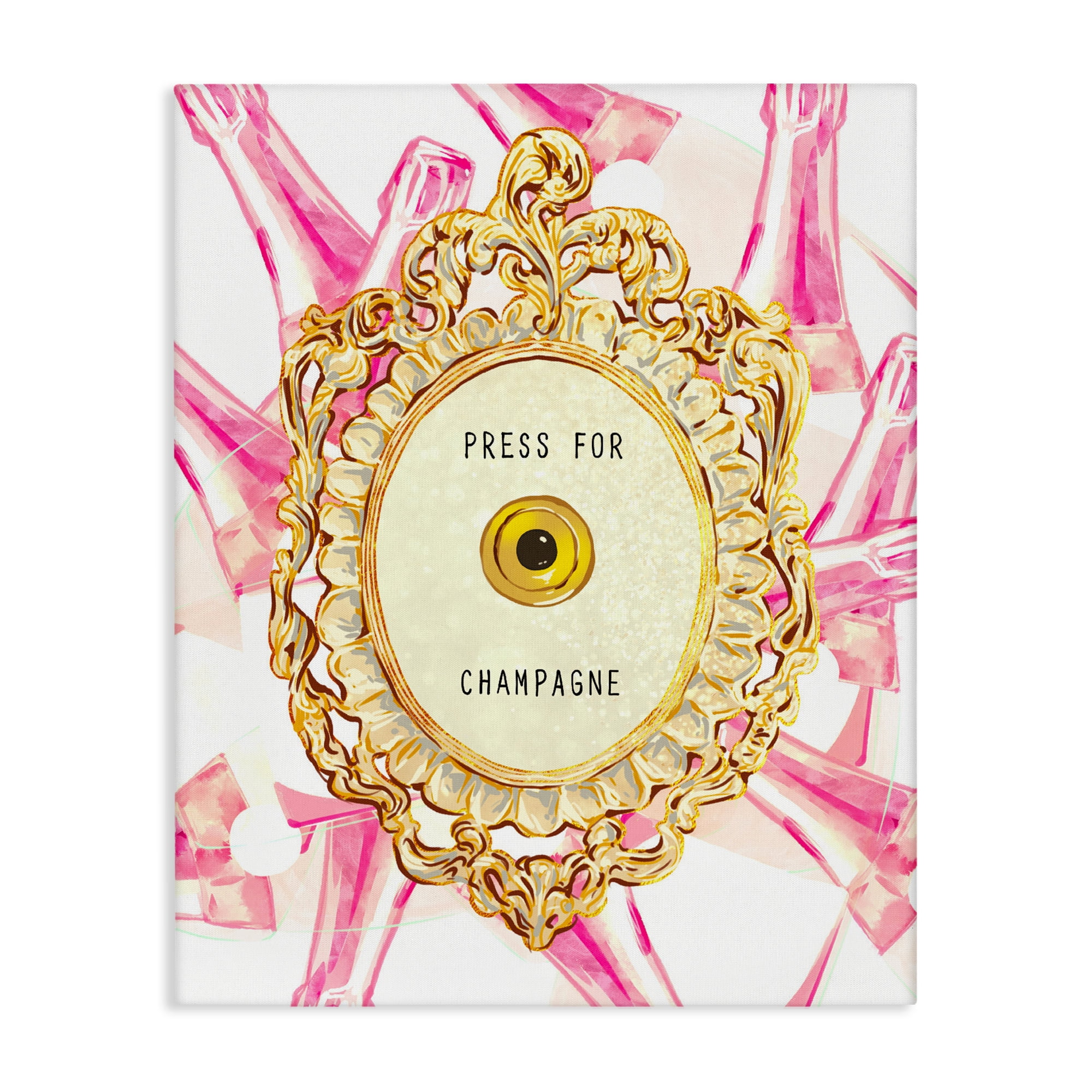 Champagne Doorbell with Pattern Canvas Wall Art, design by Ziwei Li