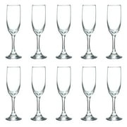 Champagne Flute 6.25 oz. Set of 10, Bulk Pack - Great for Cocktails, Weddings, Party Favors - Clear