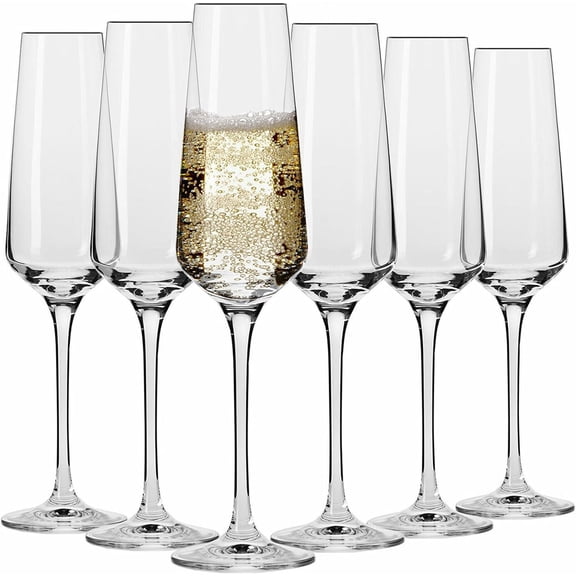 Champagne Flute Glass | Set of 6 | 6.1 oz | Avant-Garde Collection |  for , Restaurants and Parties | Dishwasher Safe