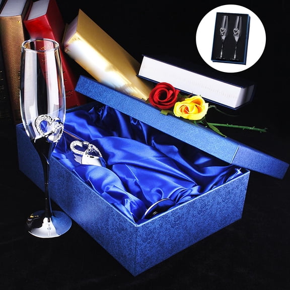 Champagne Flutes Glasses Set of 2,Non- Crystal Glasses, Unique Spiral Design Stem Sparkling Stemware, Gift for Wedding Anniversary Birthday