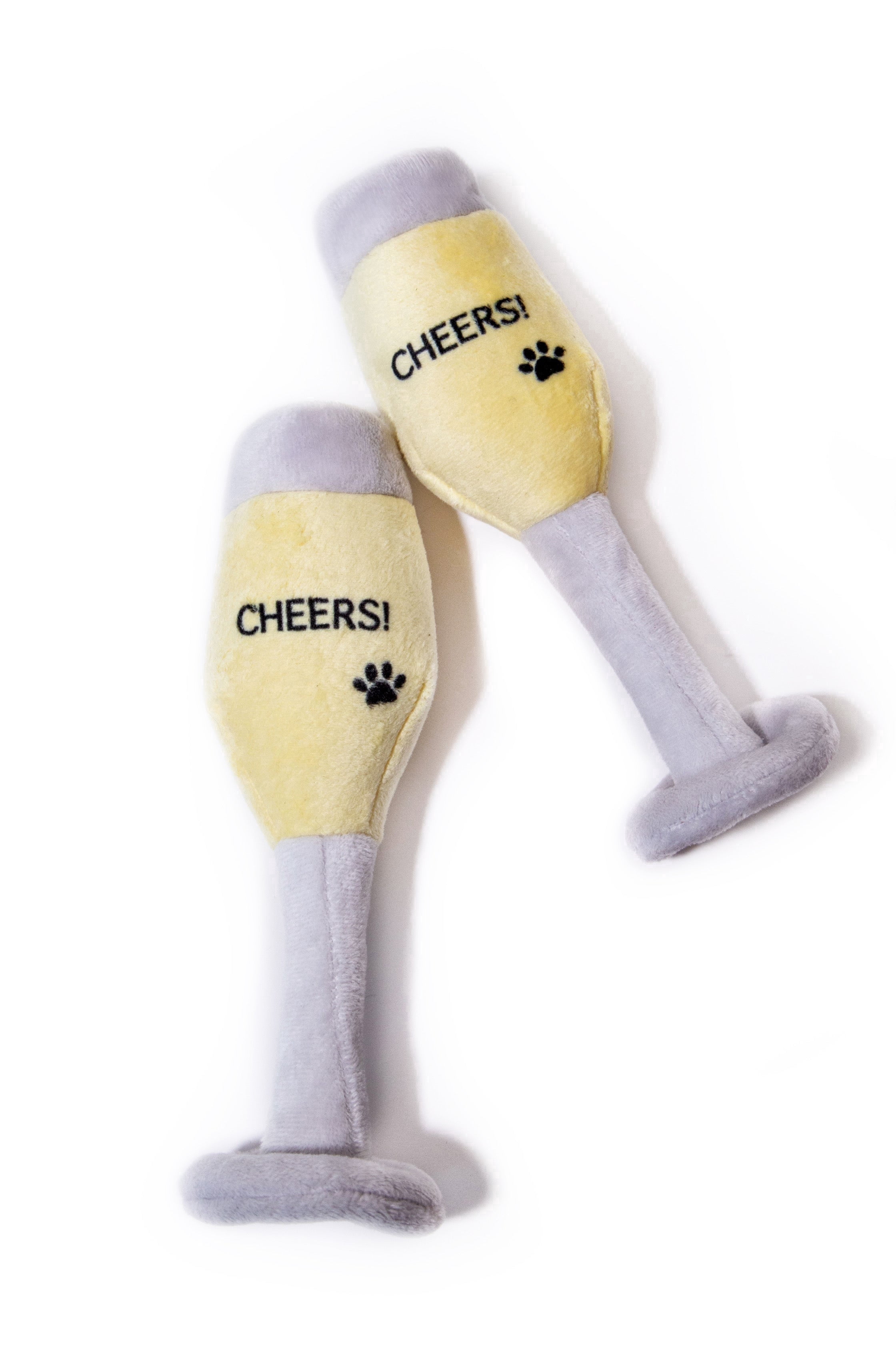2 Champagne Glass Dog Toy - Party Pack