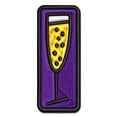 thumbnail image 1 of Champagne Glass Doodle Applique Multi-Color Embroidered Iron-On Patch - 3.5 Inch Large, 1 of 5