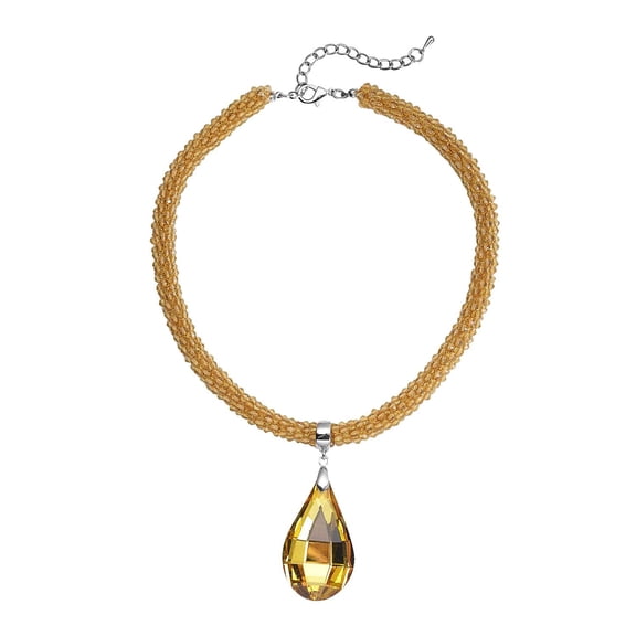 Champagne Glass  Mix Silvertone Beaded Pendant Beaded Necklace for Women Jewelry for Women Size 18-20" Birthday Christmas Gifts
