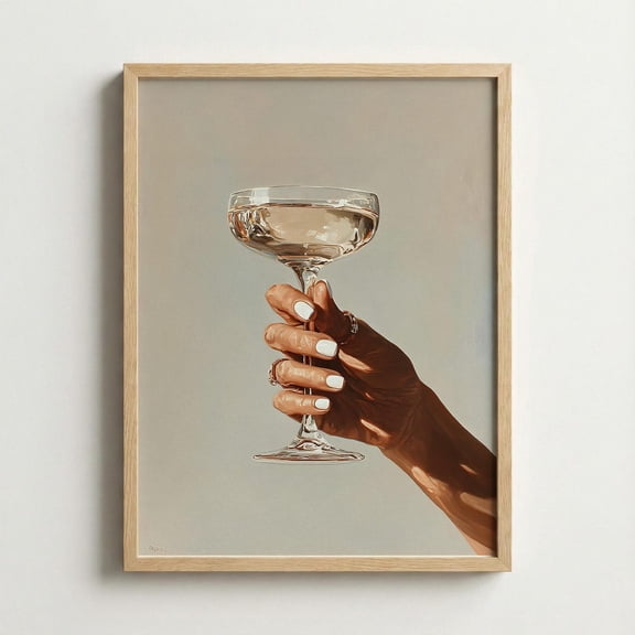Champagne Glass Wall Art Elegant Dining Room Home Decor