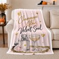 thumbnail image 1 of Champagne Glow Velvet Soul Quote with Glass, Elegant Glam Style for Romance Lovers, Perfume Rose Pattern and Anniversary Gift, Soft Flannel Blanket for Bedroom and Reading Nook, Home Decor, 1 of 9