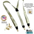 thumbnail image 1 of Champagne Gold 1" Satin Finish Hold-Up Suspenders Y-back No-slip Gold clips, 1 of 4