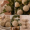 thumbnail image 1 of Champagne Gold Christmas Ball Ornaments, 2.36in 12Pcs Pearl Beaded Glitter Baubles, Shatterproof Foam Hanging Balls, Gold And White Style for Christmas Tree and Festive Decor, 1 of 7