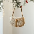 thumbnail image 1 of Champagne Gold Christmas Hanging Ornaments Christmas tree Handbag Santa hat Shoes Gloves Designs for Indoor Decor, Party Favors, Winter Home & Festive Xmas Tree Holiday Crafts(Handbag), 1 of 6