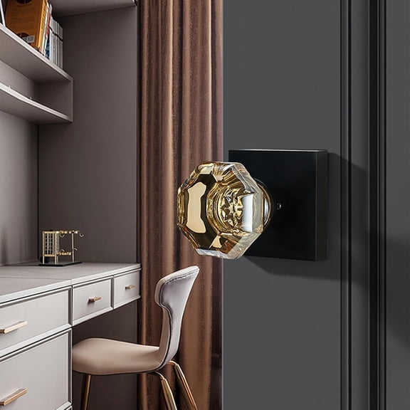Champagne Gold Crystal Dummy Door Knob, 2 Pack
