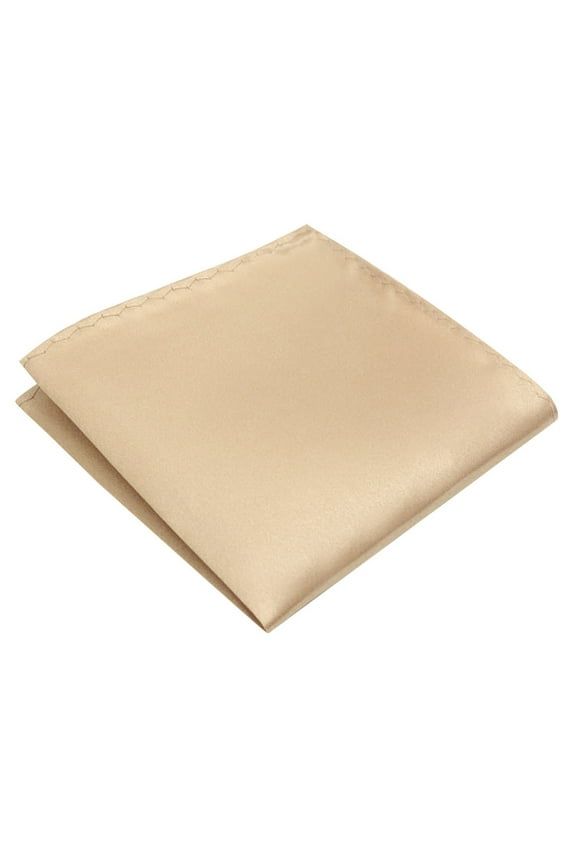 Champagne Gold Formal Wedding Pocket Square Handkerchief for Men Banquet Suit Dress Accessory Silk Style Decorative Linen