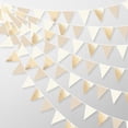 thumbnail image 1 of Champagne Gold Party Decorations Metallic Champagne Gold Beige Fabric Pennant Banner Triangle Flag Garland Streamers for Birthday Anniversary Wedding Bridal Shower Martini Party Supplies, 1 of 4