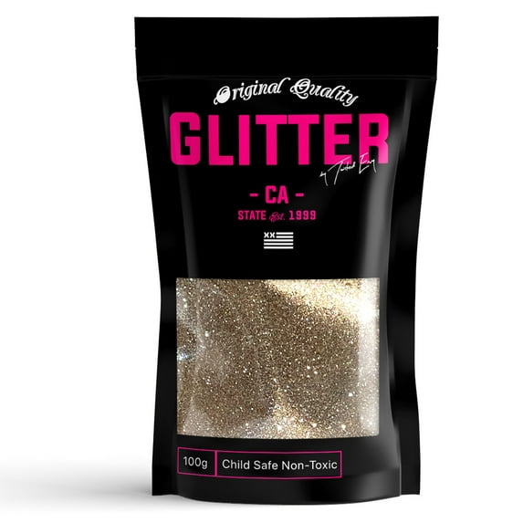 Champagne Gold Premium Glitter Multi Purpose Dust Powder 100g / 3.5oz for use with Arts & Crafts Wine Glass Decoration Weddings Cards Flowers Cosmetic Face Body