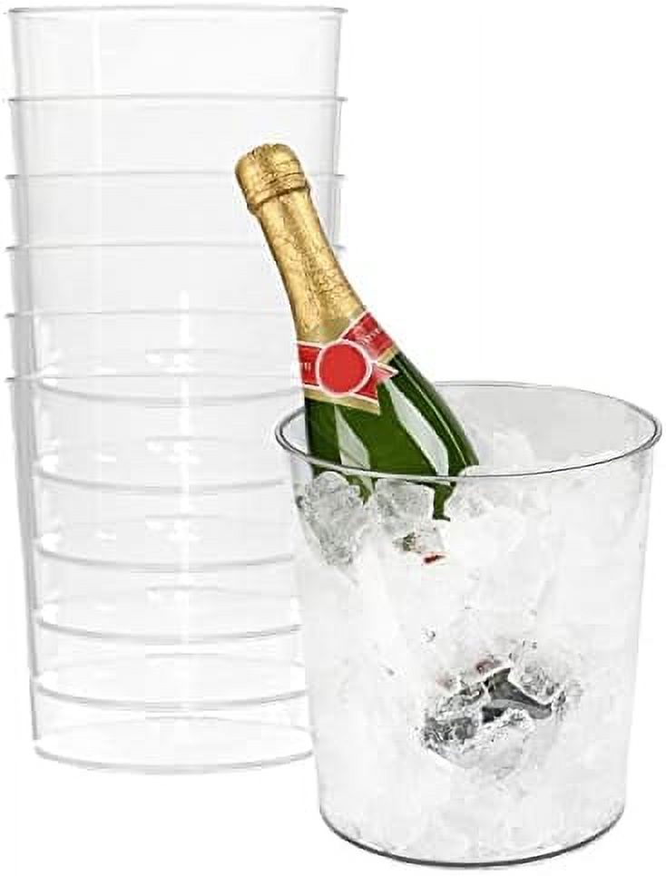 Champagne Ice Bucket 6 Pack Wine Bottle Chiller Beverage Tub Clear
