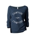 thumbnail image 1 of Champagne Is For Champions Women's Fashion Slouchy 3/4 Sleeves Raglan Lightweight Sweatshirt Navy 2X-Large, 1 of 3