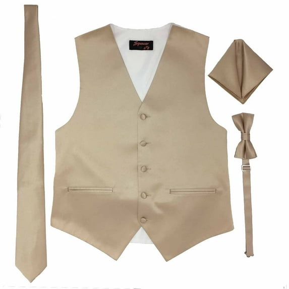 Champagne Men's Satin Vest Spencer J's - XL
