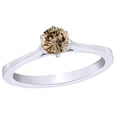 thumbnail image 1 of AFFY Champagne Natural Diamond Solitaire Engagement Ring in 14K White Gold (0.5 cttw), 1 of 1