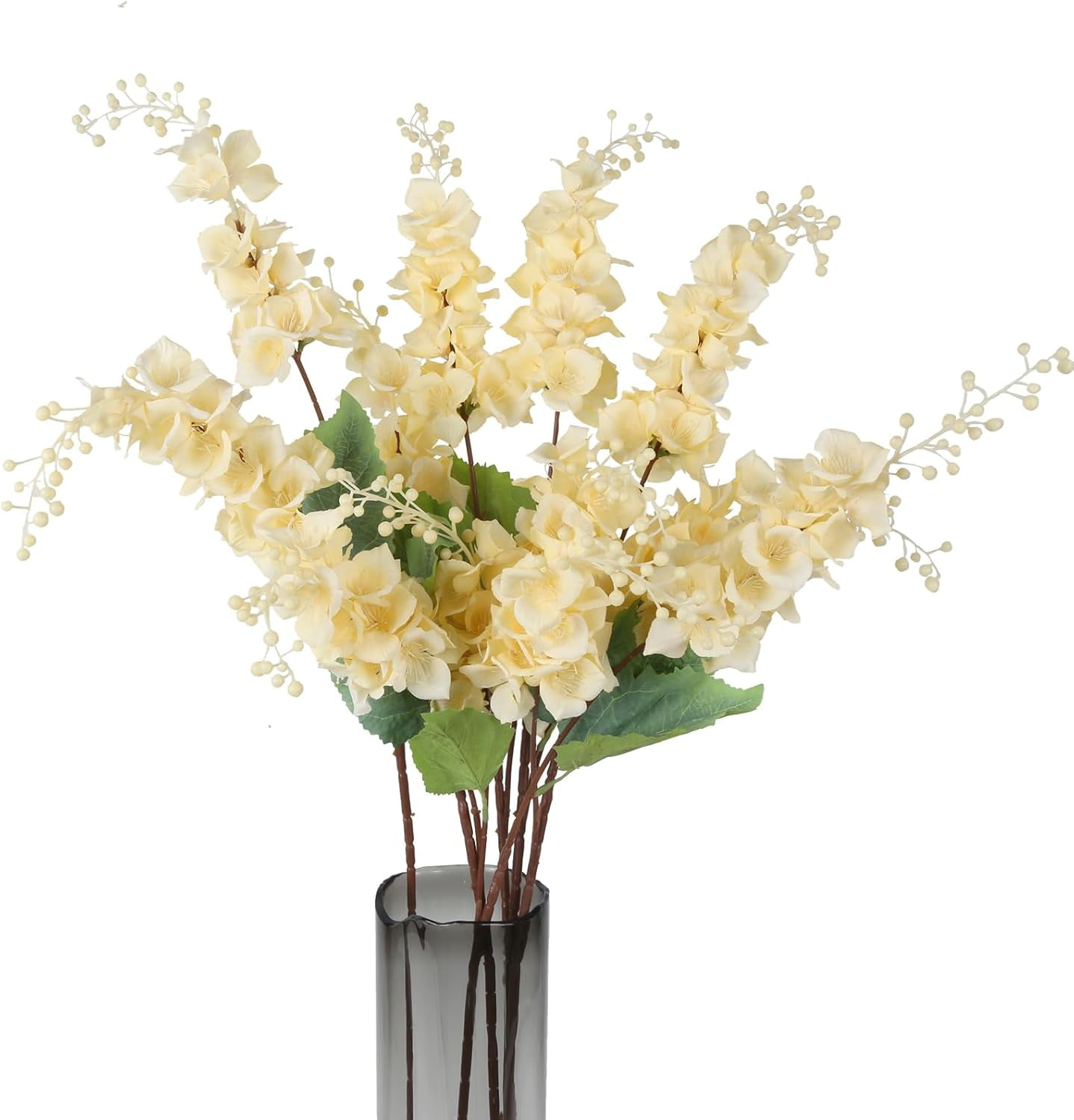 Champagne Orchid Artificial Flowers 6PCS Faux Orchid 39.37" Long Stem ...