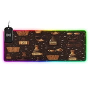 Champagne Pattern Design Large RGB Gaming Mouse Pad with Fast Wireless Charging, 31.5''x11.8''