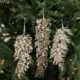 thumbnail image 1 of Champagne Pearl Leaf Ornament, Plastic Christmas Tree Pendant, 12-inch Glitter Decoration for Holiday Home Decor,Vsgery, 1 of 7