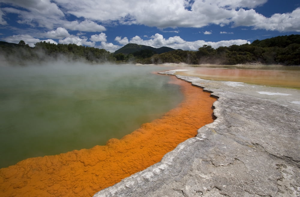 Champagne Pool Wai-O-Tapu North Island New Zealand Canvas Art - Deddeda Design Pics (34 x 22)
