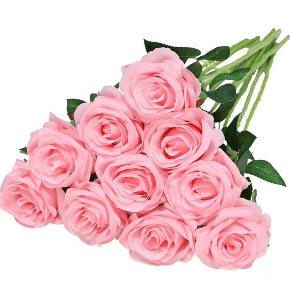 Champagne Roses Artificial Flowers Silk Flowers Realistic Faux Roses Bouquet Long Stem For Wedding Home Birthday Decoration