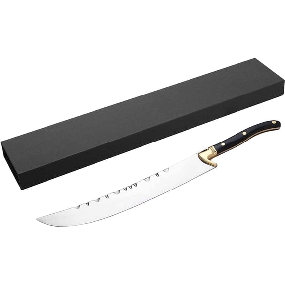 Champagne Saber Champagne Sword Wine Knife Bottle Opener Wood Handle with Gift Box (Black handle + Gift Box)
