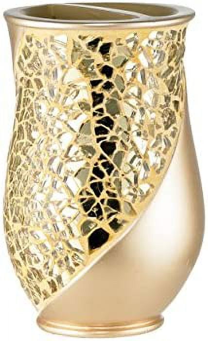 Champagne Gold Mosaic Resin Bathroom Tumbler