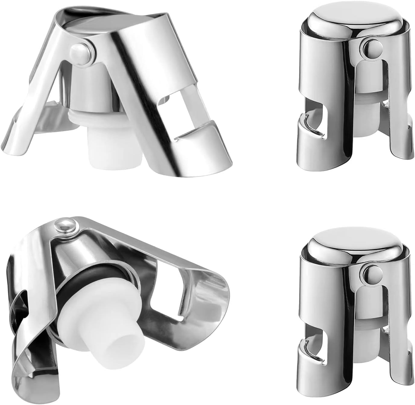 Champagne Stopper, Stainless Steel Vacuum Sealed Wine Stoppers for