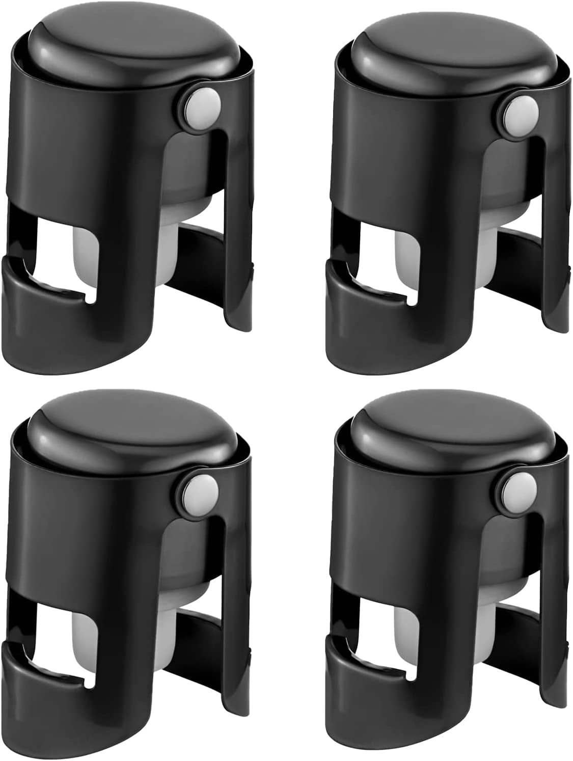 Wine Bottle Stoppers 4-Pack - Reusable Leak-Proof Wine Sealers Keep Wine Fres... 719704449946 - View #11
