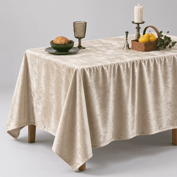 Champagne Table Cloth Rectangle Luxury Solid Tablecloth - Walmart.com