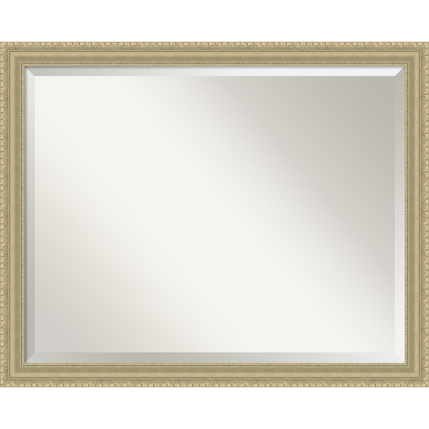 Elevated Teardrop and Beading Design Champagne Wall Mirror