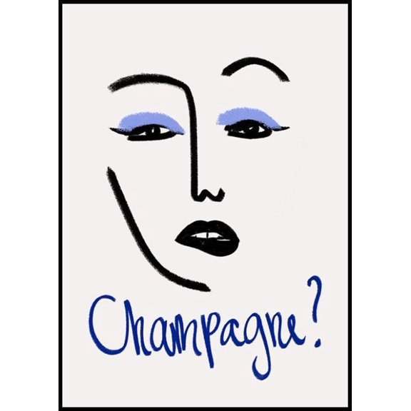Champagne Thoughts Poster Wall Art, Modern Wall Decor For Living Room Bedroom, 16x24 UNFRAMED