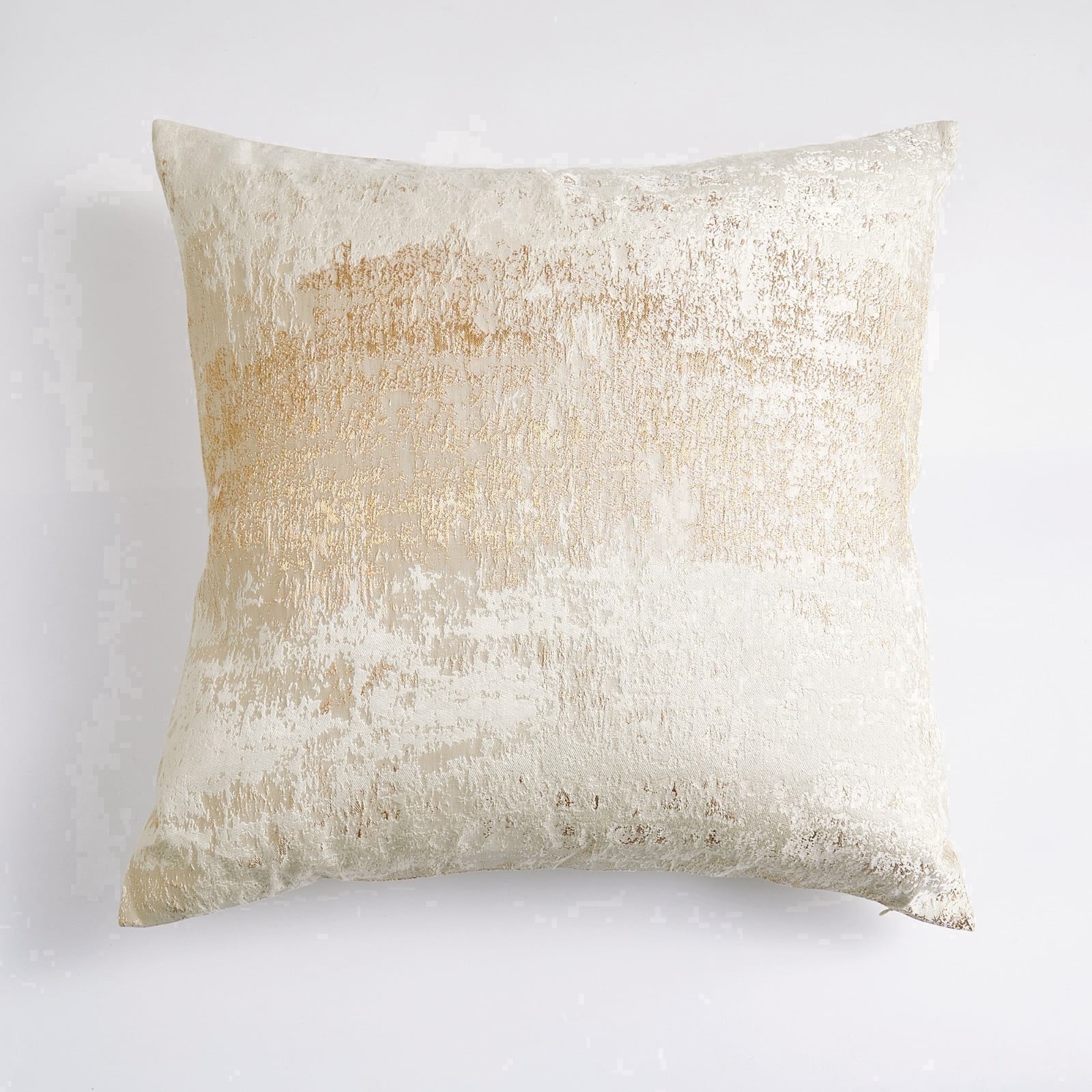 THE-TINOART Modern Luxury Champagne Gold Jacquard & Velvet Throw Pillow Cover 18x18 Inch Set of 1 Abstract Decorative Cushion Cover with Metallic Gold Foil for Sofa Couch Bedroom Living Room