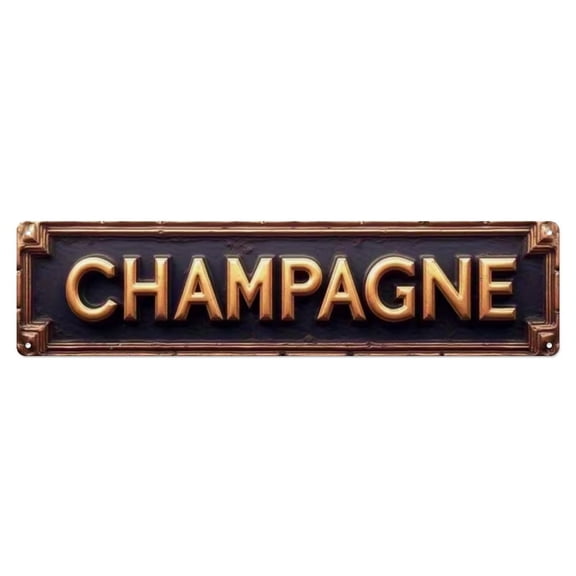 Champagne Tin Sign Vintage Metal Poster Living Room Bar Man Cave Home Wall Art Decor 4x16inch