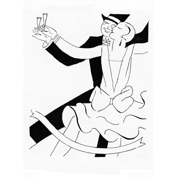 Champagne Toasting Poster Print By Mary Evans Peter & Dawn Cope Collection (24 X 36)