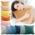 thumbnail image 1 of Champagne Velvet Pillowcase, Soft Square Throw Pillow Cover 45x45cm for Sofa Couch Bed Living Room, Elegant Solid Color Cushion Case with Hidden Zipper, Luxury Home Decor, 1 of 9