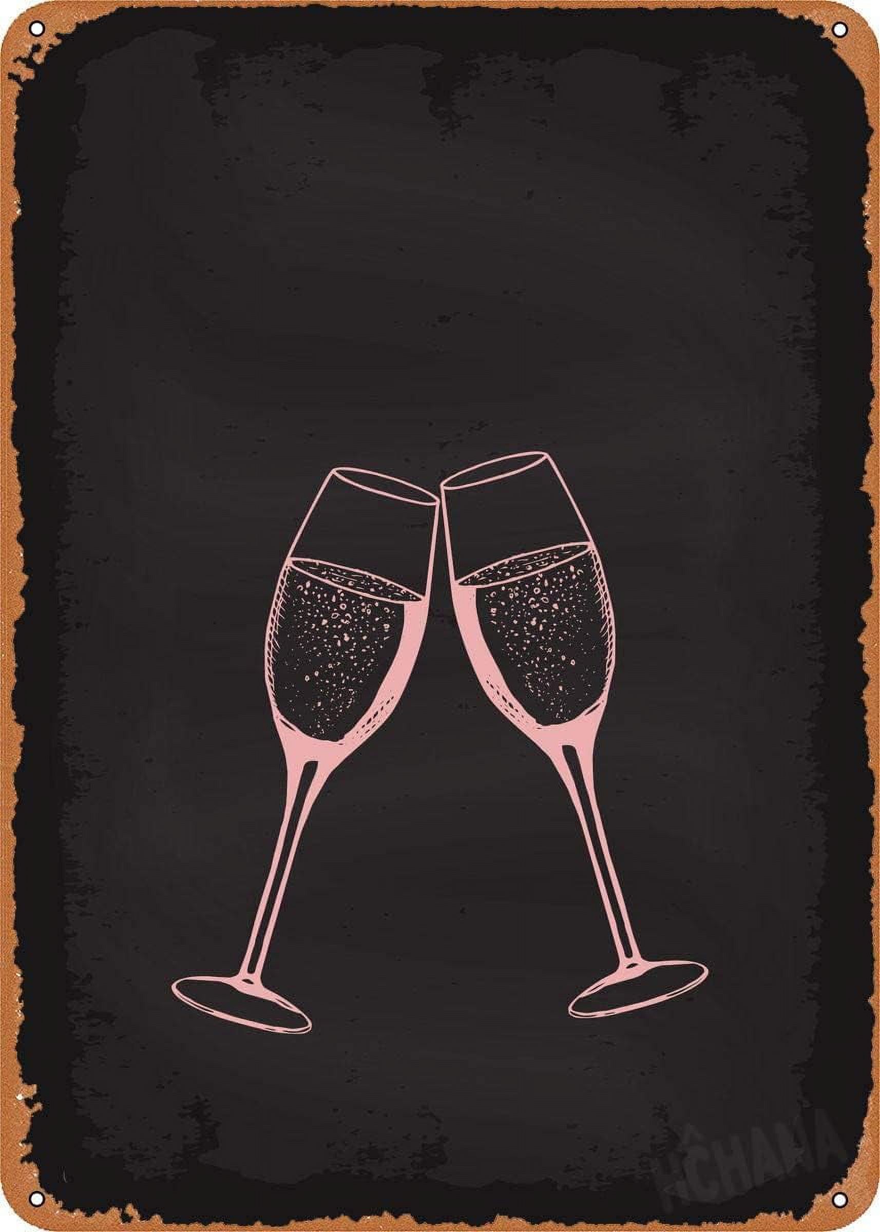 Champagne Vintage Metal Sign Tin Sign Cafe Bar Home Wall Art Decor Sign