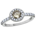 thumbnail image 1 of AFFY Champagne & White Natural Diamond Frame Engagement Ring in 14K White Gold (1 cttw), 1 of 1