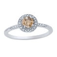 thumbnail image 1 of AFFY Champagne & White Natural Diamond Frame Ring in 10k Solid Gold (0.5 Cttw), 1 of 1