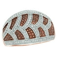 thumbnail image 1 of AFFY Champagne & White Natural Diamond Scallop Pattern Domed Ring in 10k Rose Gold, 1 of 1