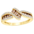 thumbnail image 1 of AFFY Champagne & White Natural Diamond Three Stone Slant Ring in 14K Yellow Gold (0.62 cttw), 1 of 1