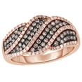 thumbnail image 1 of AFFY Champagne & White Natural Diamond Wave Ring in 14K Rose Gold (0.75 cttw), 1 of 1
