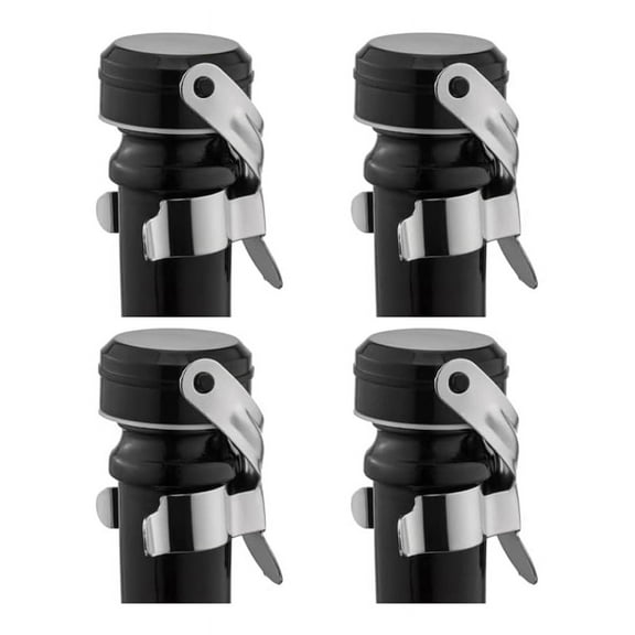 Champagne&Wine Bottle Stoppers Stainless Steel , Leak Proof Keep Reusable Saver, Cork Suitable 4 Pack Silver