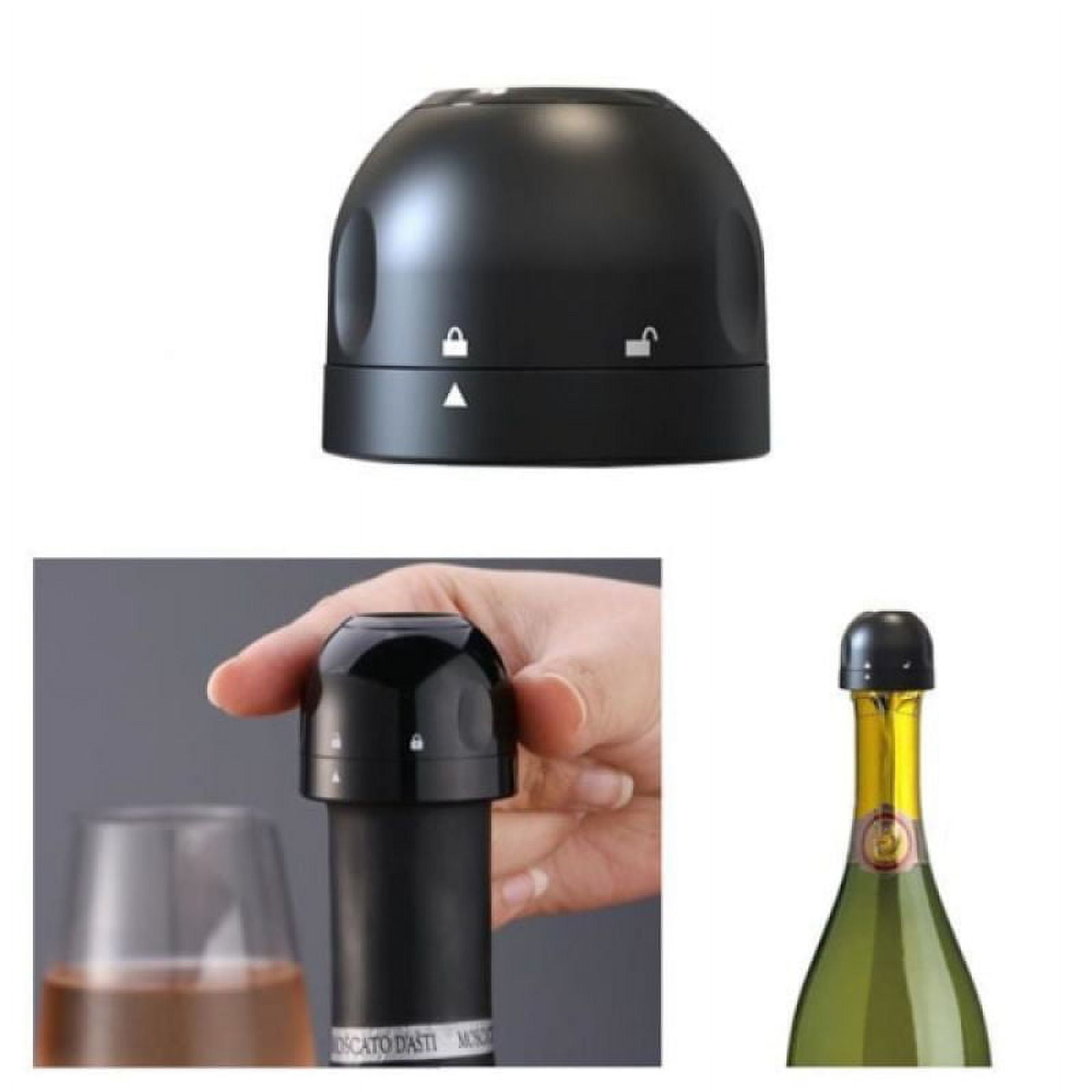 Champagne / Wine Cork Vacuum Seal Stopper Black Black